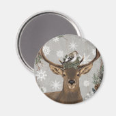moderne  rustige bossen winterherten magneet (Voorkant / Achterkant)