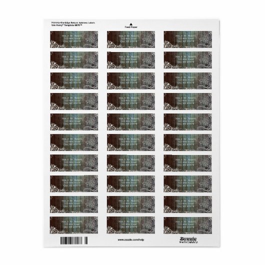 moderne rustige bruinkoolbrij etiket (Full Sheet)