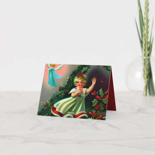 Moderne Rustige kerst met kerst Feestdagen Kaart (Achterkant)