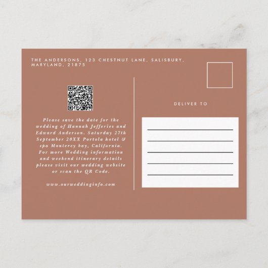 Moderne rustige pampas eucalyptus botanical QR cod Aankondigingskaart (Achterkant)