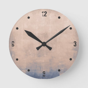 Moderne, rustige Roos Gold Blue abstract Ronde Klok