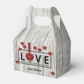 Moderne Rustige Valentijnsdag Hout LOVE Red Hearts Bedankdoosjes (Voorkant Zijde)