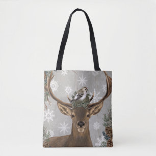moderne  rustige winterherten tote bag