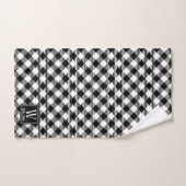 Moderne Rustique Agritourisme Noir Blanc Plaid Mon (Serviette à main)