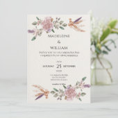Moderne Rustique Boho Elégant Mariage Invitation (Debout devant)