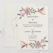 Moderne Rustique Boho Elégant Mariage Invitation (Devant / Derrière)