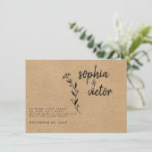 Moderne Rustique Floral Changement Le Faire-part D (Debout devant)