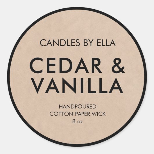 Moderne Rustique Kraft Personnalisé Étiquettes de  (Devant)