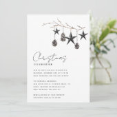 Moderne Rustique Nature Noël Invitation (Debout devant)