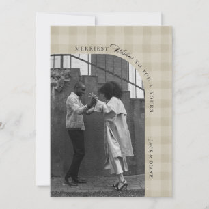 Moderne Rustique Plaid Carte photo de vacances Per
