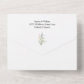Moderne Rustische Waterverf Wildflower Simple Wedd All In One Uitnodiging (Achterkant)