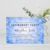 Moderne rustpauze Blauwe Winterbokeh Lichten Kaart (Staand voorkant)