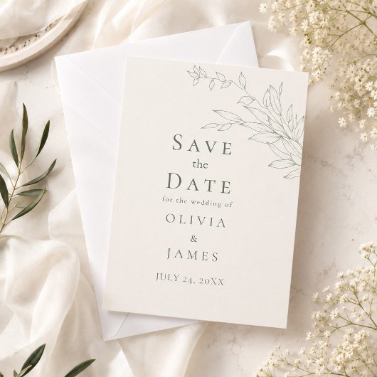 Moderne Sage Botanische Save the Date Kaart