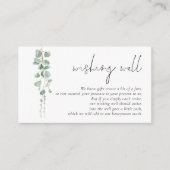 Moderne Sage Eucalyptus Bruiloft Wishing Well Informatiekaartje (Voorkant)
