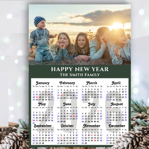 Moderne Sage Green 2025 Kalender Minimalistische F Feestdagenkaart