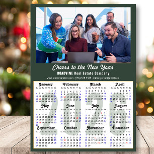 Moderne Sage Green 2025 Kalender Zakelijke Foto Feestdagenkaart