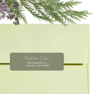 Moderne Sage Green Elegant Fonts Etiket