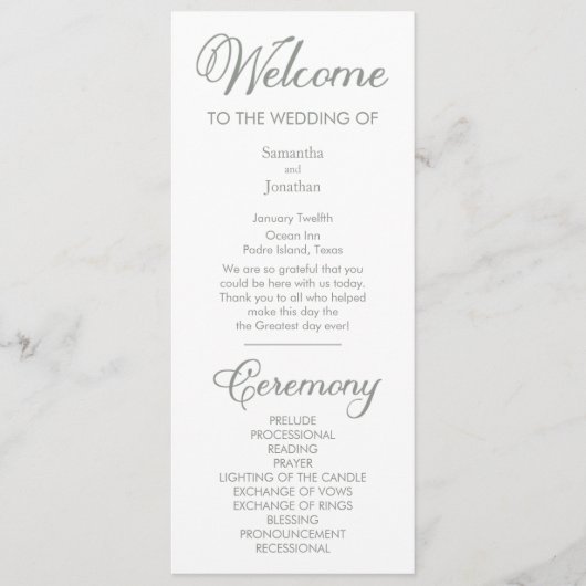 Moderne Sage Green Kalligrafie op wit programma (Voorkant)