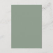 Moderne Sage Green Neutral Text Wedding QR CODE Informatiekaartje (Achterkant)