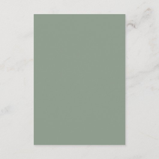Moderne Sage Green Neutral Text Wedding QR CODE Informatiekaartje (Achterkant)