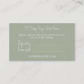 Moderne Sage Green Référer une carte d'ami (Dos)