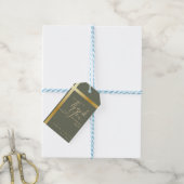 Moderne Sage Groen Dank u Kalligrafie Bruiloft Cadeaulabel (Met Touw)