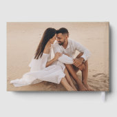 Moderne Sage Groen en Goud Fotobruiloft Gastenboek (Achterkant)