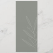 Moderne Sage Groene Achtergrond Afstuderen Menu (Achterkant)