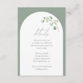 Moderne Sage Groene Boog Botanische Bruiloft Detai Informatiekaartje (Voorkant)