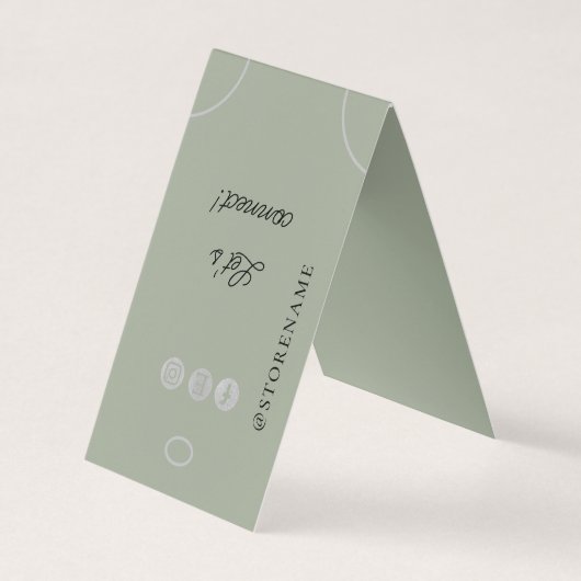 Moderne Sage Groene Hangende Armband Display Logo Visitekaartjes (Voorkant)