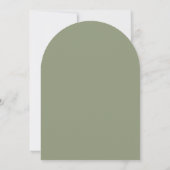 Moderne Sage Groene Kalligrafie Eenvoudige Boog Hu Kaart (Achterkant)