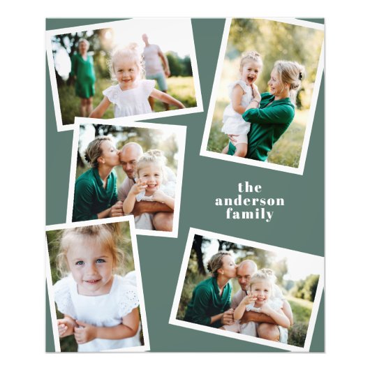 Moderne sage groene multi-fotoreportemonnee foto afdruk (Voorkant)