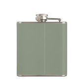 Moderne Sage Groene Naam Monogram Gepersonaliseerd Heupfles (Achterkant)