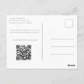 Moderne Sage Groene QR Code RSVP Online Bruiloft Briefkaart (Achterkant)