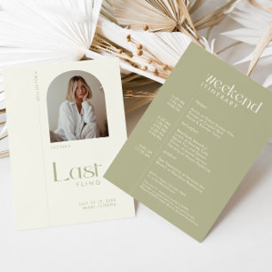 Moderne Sage "Last Fling" Bachelorette Foto Kaart