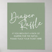 Moderne Sage Oh Baby Eenvoudige Baby luier Raffle Poster (Voorkant)