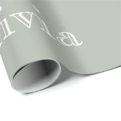 Moderne Sage Persoonlijke Pastelkleurige Script Na Cadeaupapier (Rol Hoek)