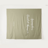 Moderne Sage Script Bruiloft Backdrop Wandkleed (Voorkant (horizontaal))