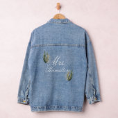 Moderne Saguaro Cactus Bruiloft Mrs bruid Denim Jacket (Hangar)