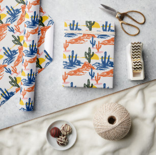 Moderne Saguaro-woestijnlandschap Wilde Westen Cadeaupapier