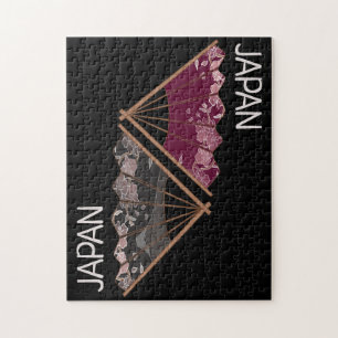 Moderne Sakura Fan Hand geïllustreerd Japan Legpuzzel