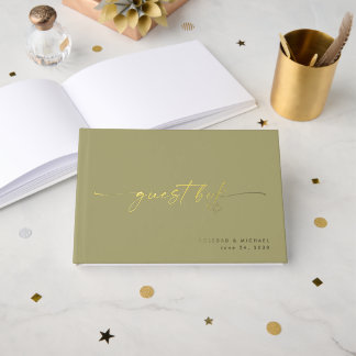 Moderne Salie Bruiloftsfoto Calligrafie Schrift Gastenboek