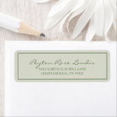 Moderne Salie Elegant Groen Schrift Etiket (Insitu)