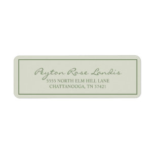 Moderne Salie Elegant Groen Schrift Etiket