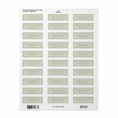Moderne Salie Elegant Groen Schrift Etiket (Full Sheet)