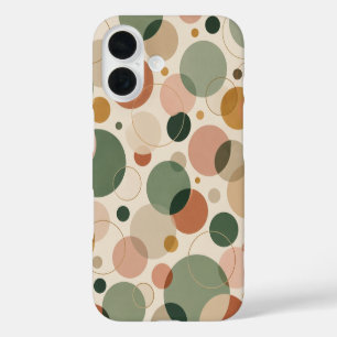 Moderne Saliegroen en Terracotta Geometrisch Patro iPhone 16 Hoesje