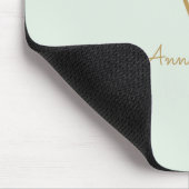 Moderne Saliegroen Gouden Script Monogram Muismat (Hoek)