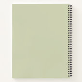 Moderne Saliegroen Witte Script Monogram Notitieboek (Achterkant)