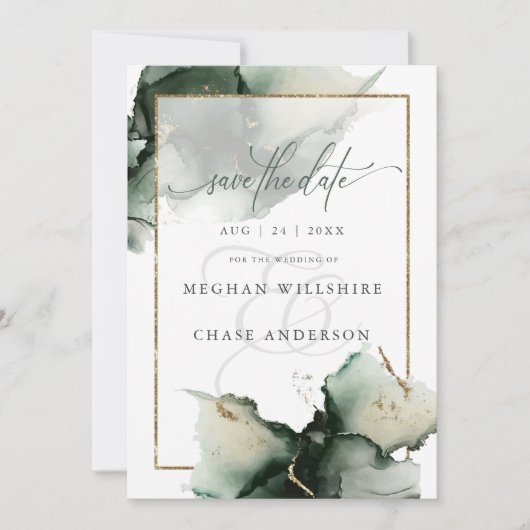 Moderne Saliegroene Aquarel Abstracte Kunst (Voorkant)