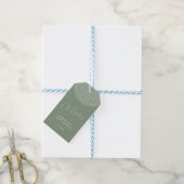 Moderne saliegroene babyshower chique script cadeaulabel (Met Touw)